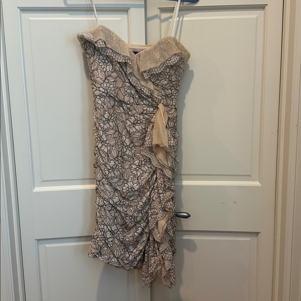 BCBGMaxAzria Cream Textured Dress